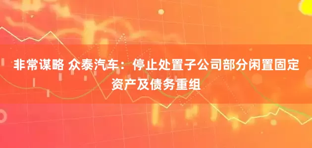 非常谋略 众泰汽车:停止处置子公司部分闲置固定资产及债务重组